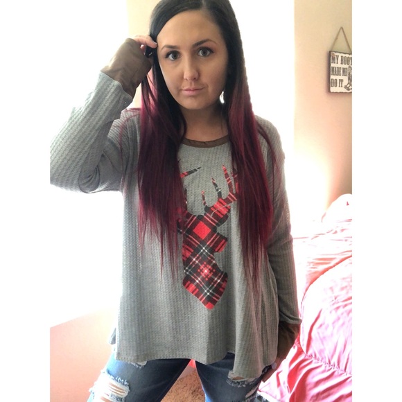 Christmas Reindeer Plaid Long Sleeve - Picture 5 of 8